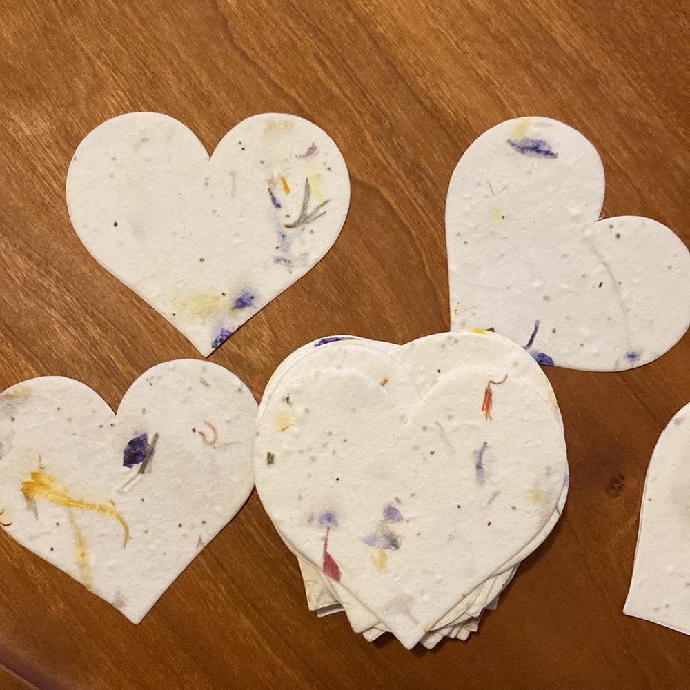 30 wildflower seed paper hearts
